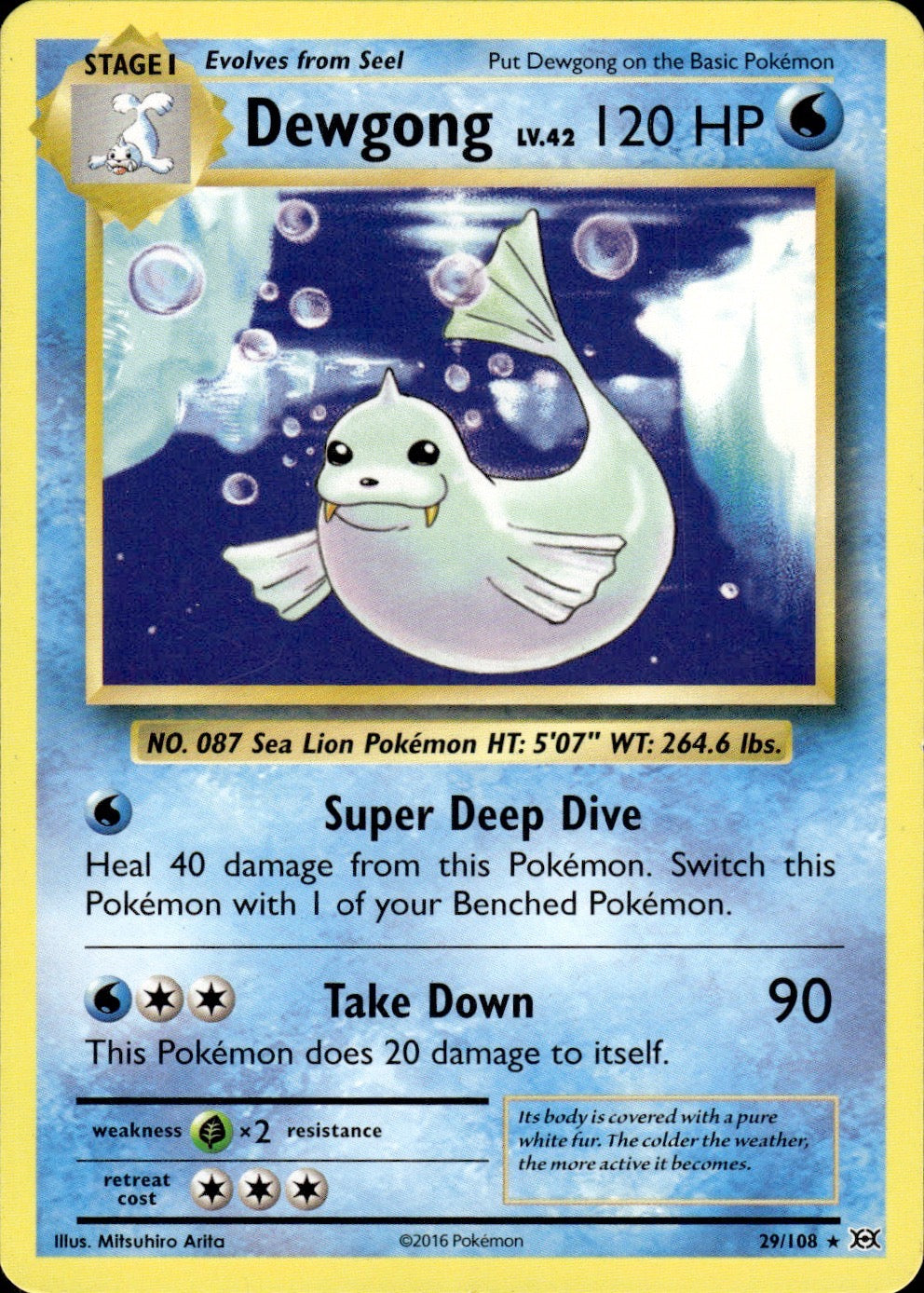 Dewgong 29/108 Rare Evolutions Pokemon Lightly Played