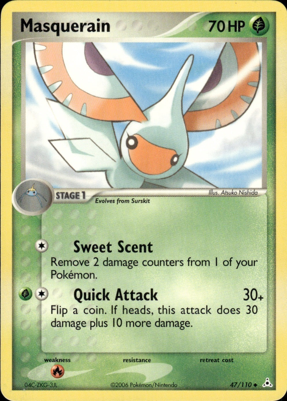 Masquerain 47/110 Uncommon Holon Phantoms Pokemon Lightly Played