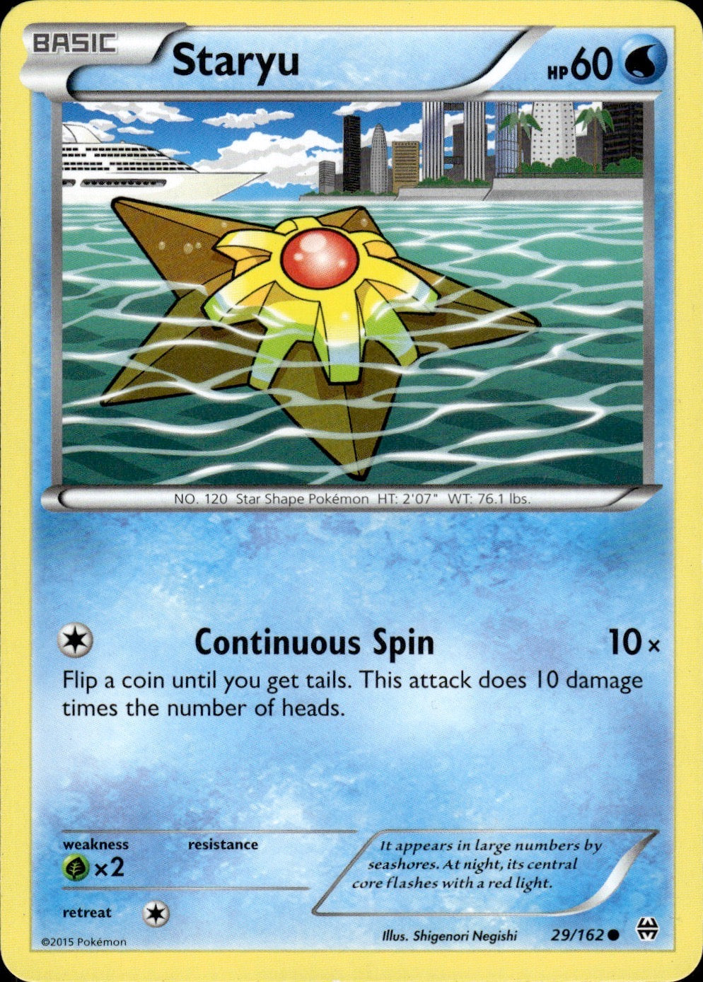 Staryu 29/162 Common BREAKthrough Pokemon Lightly Played