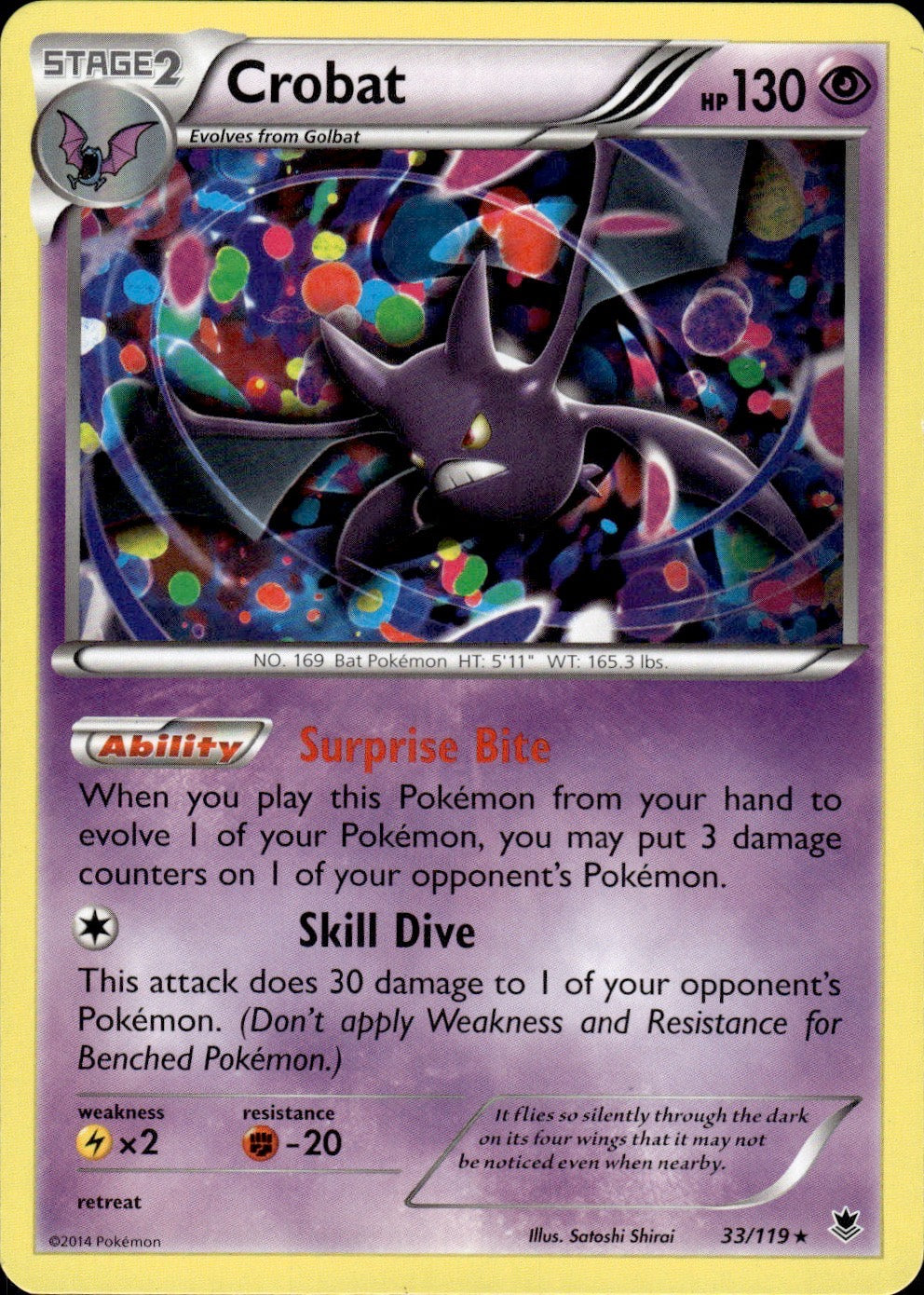 Crobat 33/119 Rare Phantom Forces Pokemon Lightly Played