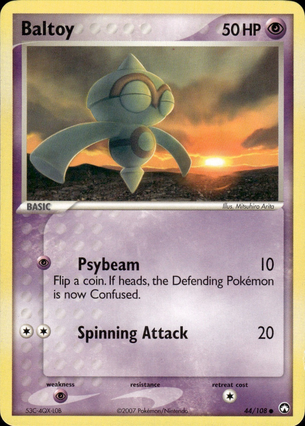 Baltoy 44/108 Common Power Keepers Pokemon Lightly Played