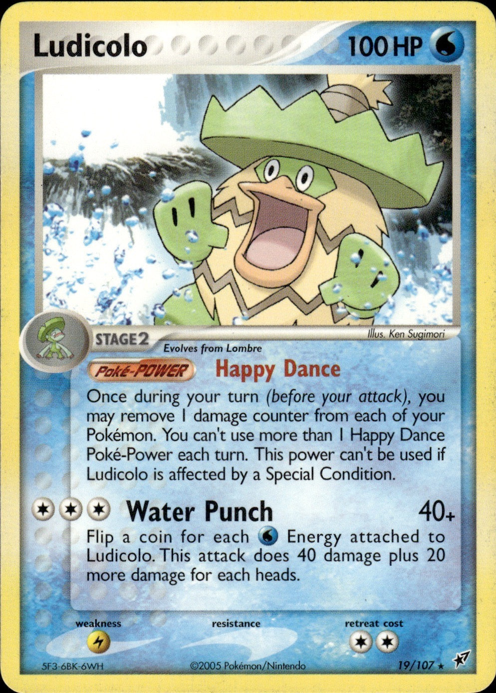 Ludicolo 19/107 Rare Deoxys Pokemon Lightly Played