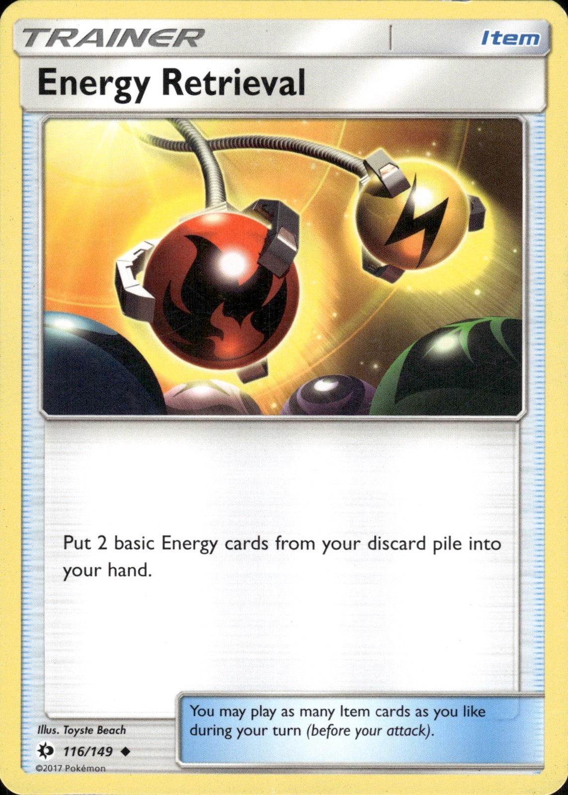 Energy Retrieval 116/149 Uncommon SM Base Set Pokemon Lightly Played