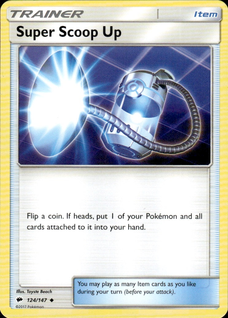 Super Scoop Up 124/147 Uncommon Burning Shadows Pokemon Lightly Played