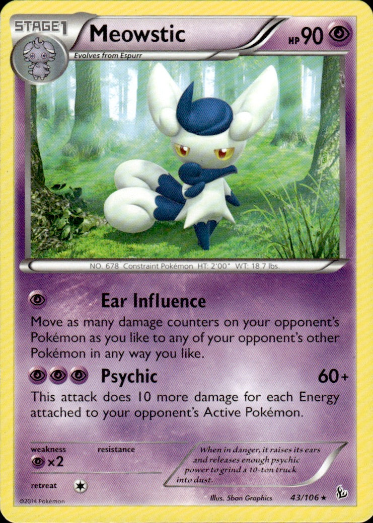 Meowstic 43/106 Rare Flashfire Pokemon Lightly Played