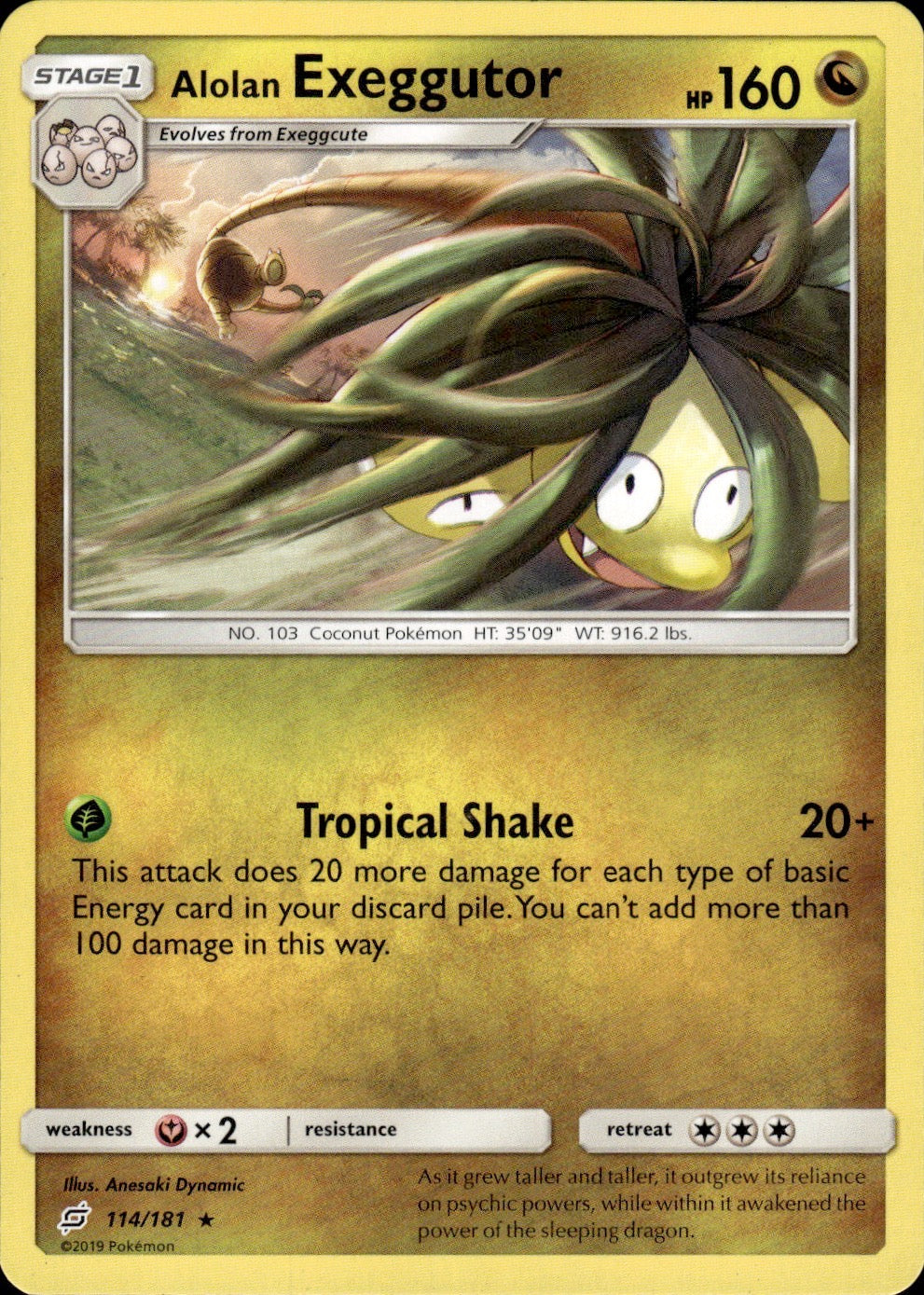 Alolan Exeggutor 114/181 Rare Team Up Pokemon Lightly Played