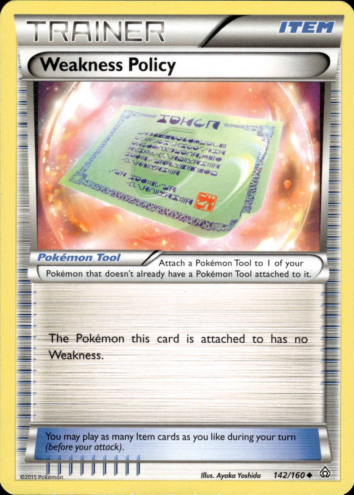 Weakness Policy 142/160 Uncommon Primal Clash Pokemon Lightly Played