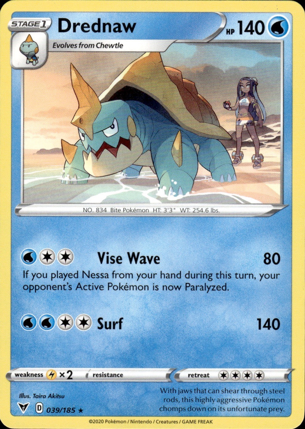 Drednaw 039/185 Rare Vivid Voltage Pokemon Lightly Played