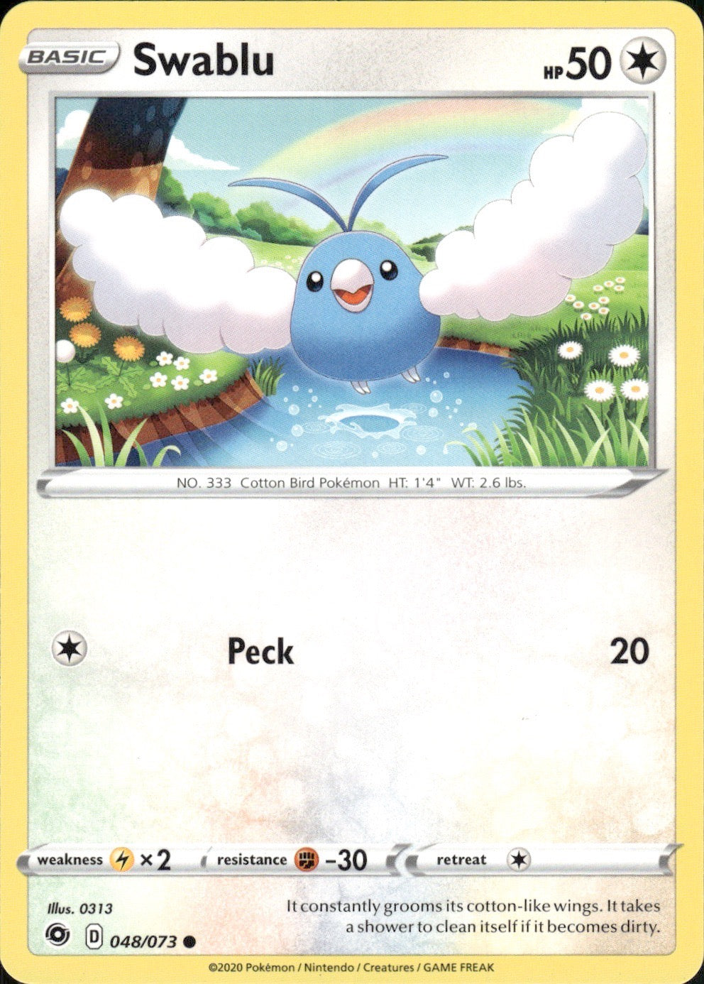 Swablu 048/073 Common Champion's Path Pokemon Lightly Played