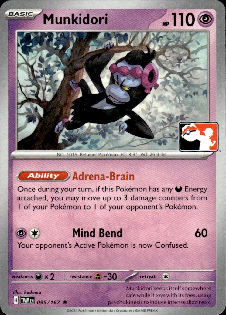 Munkidori 095/167 Rare Prize Pack Series Cards Pokemon Lightly Played