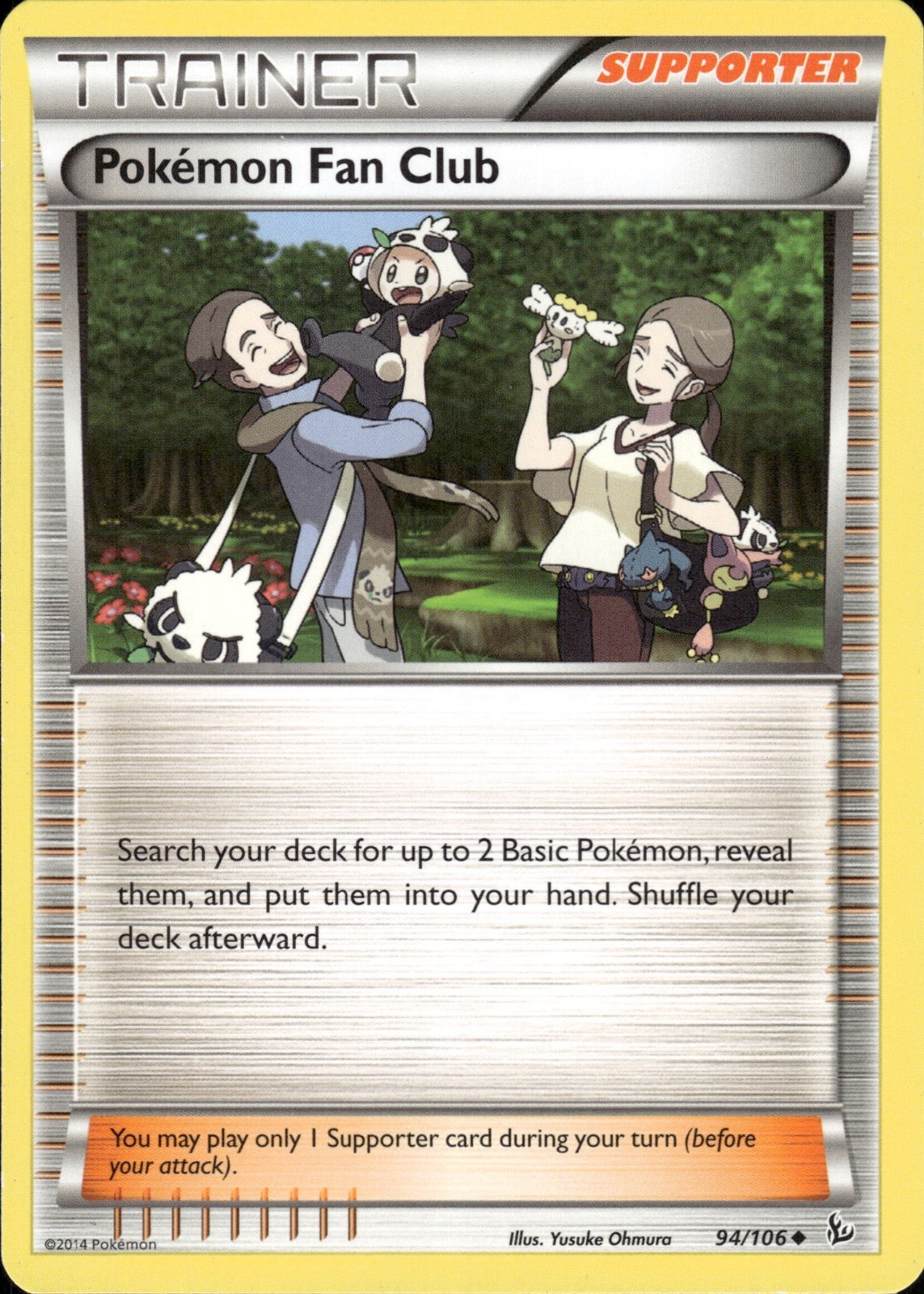 Pokemon Fan Club 94/106 Uncommon Flashfire Pokemon Lightly Played