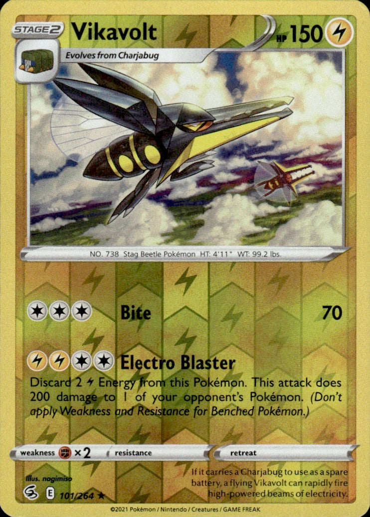 Vikavolt 101/264 Rare Fusion Strike Pokemon Reverse Holo Lightly Played