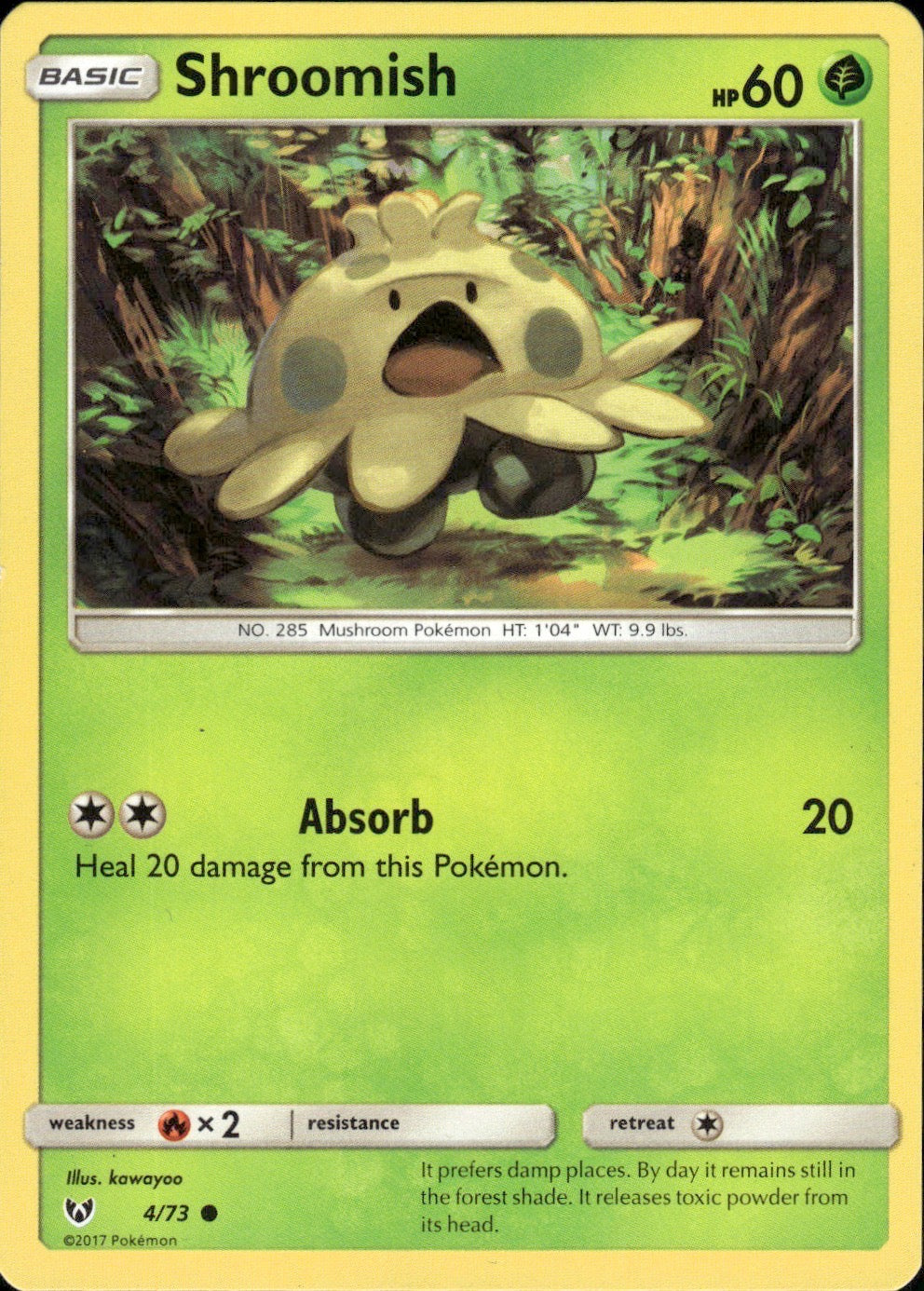 Shroomish 4/73 Common Shining Legends Pokemon Lightly Played