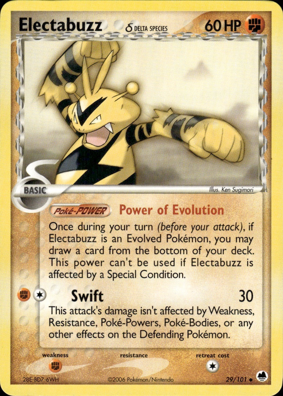 Electabuzz 29/101 Uncommon Dragon Frontiers Pokemon Lightly Played