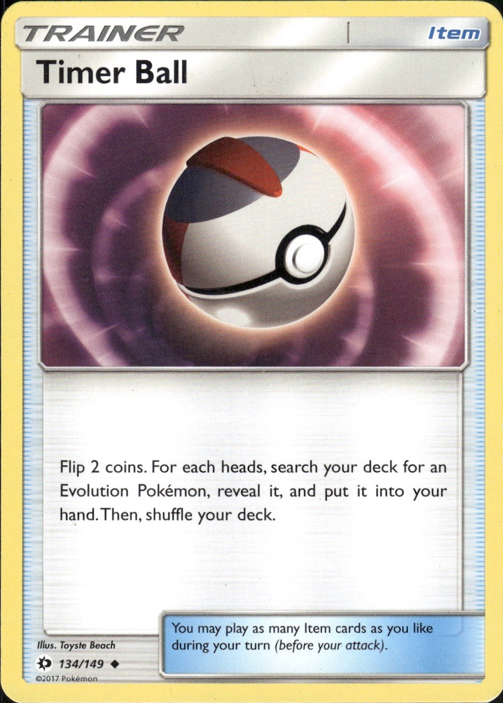 Timer Ball 134/149 Uncommon SM Base Set Pokemon Lightly Played
