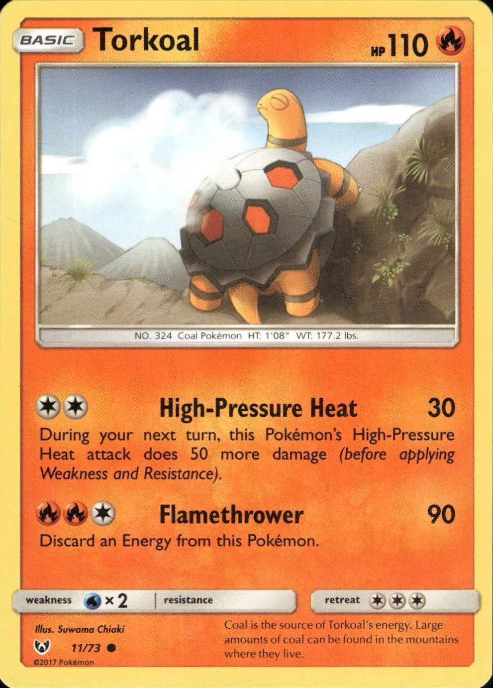 Torkoal 11/73 Common Shining Legends Pokemon Lightly Played