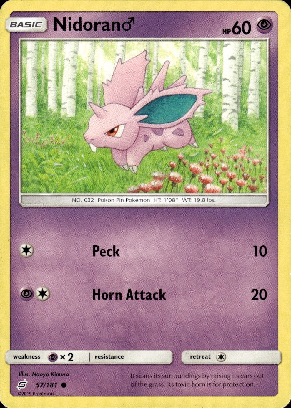 Nidoran M 57/181 Common Team Up Pokemon Lightly Played