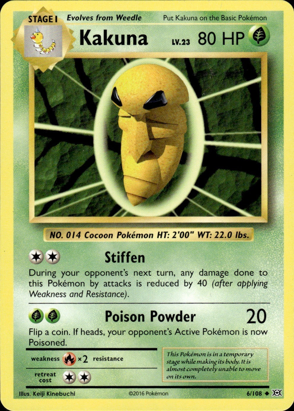 Kakuna 6/108 Uncommon Evolutions Pokemon Lightly Played