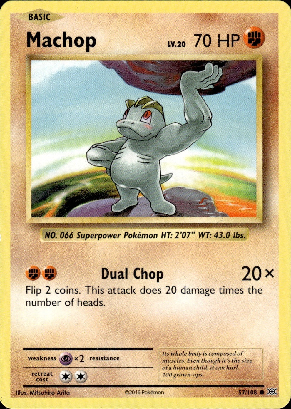 Machop 57/108 Common Evolutions Pokemon Lightly Played