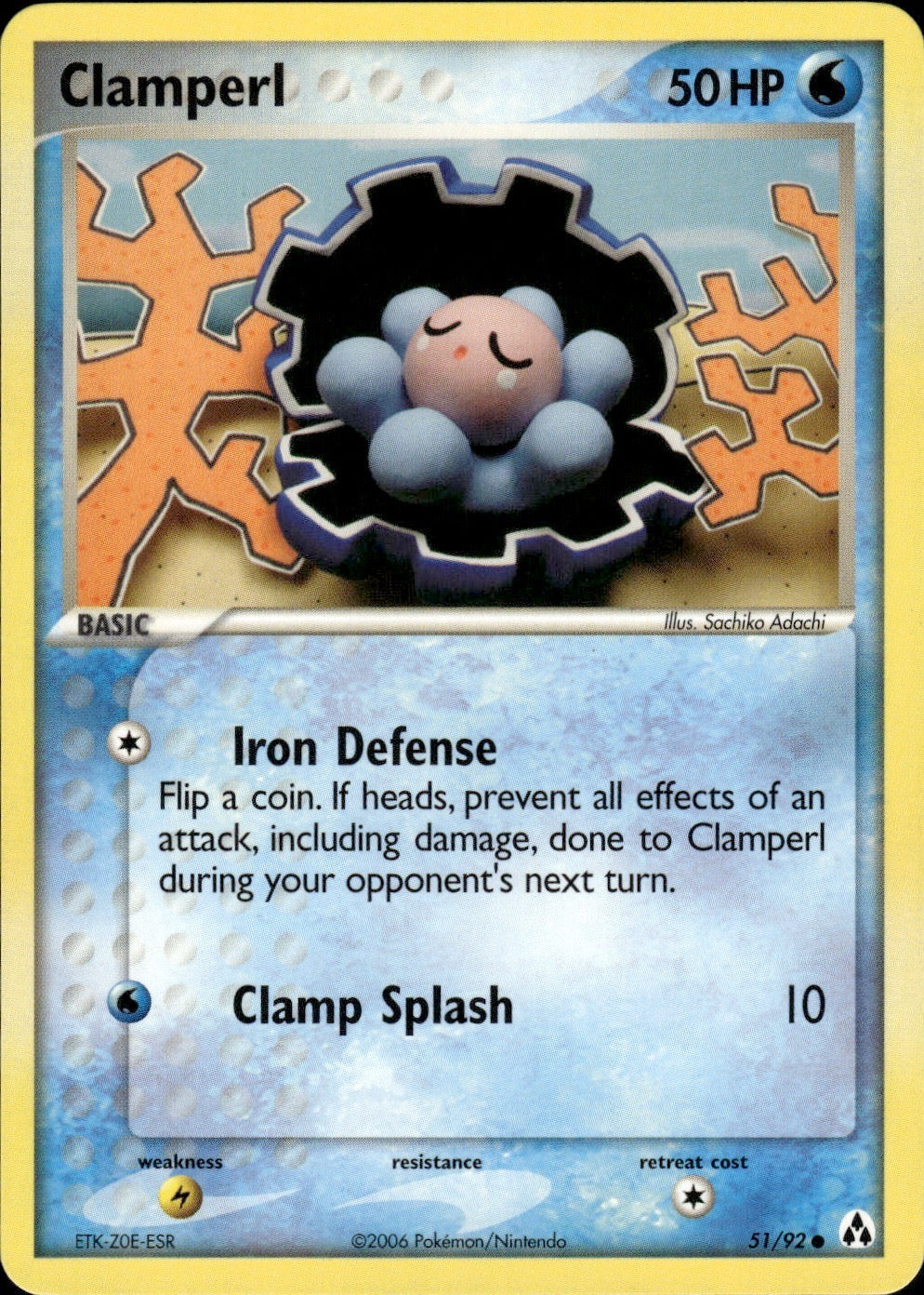 Clamperl 51/92 Common Legend Maker Pokemon Lightly Played