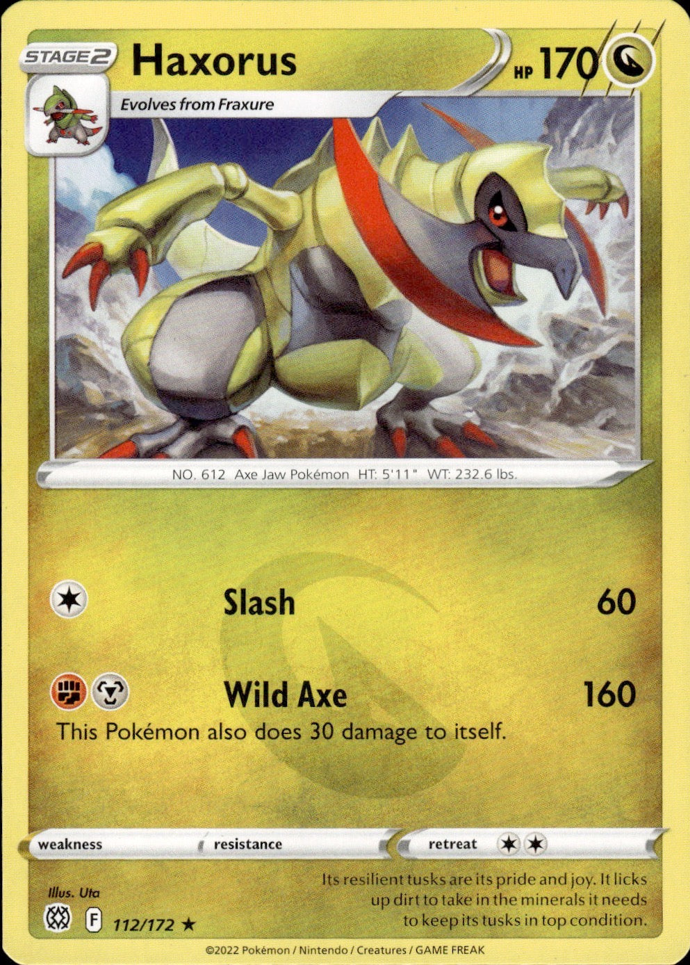 Haxorus 112/172 Rare Brilliant Stars Pokemon Lightly Played