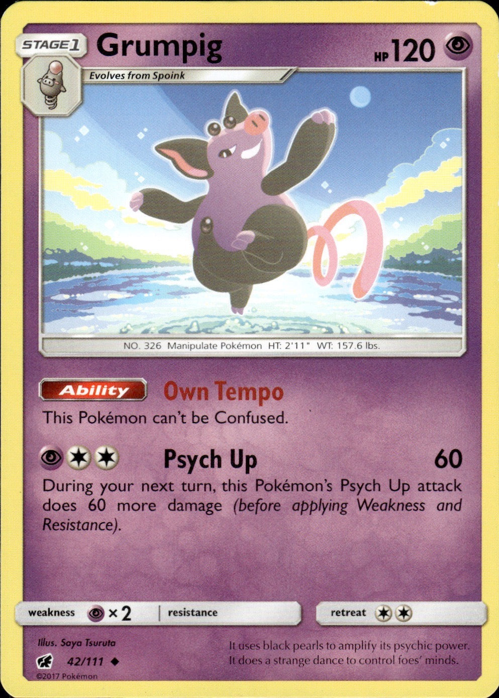Grumpig 42/111 Uncommon Crimson Invasion Pokemon Lightly Played