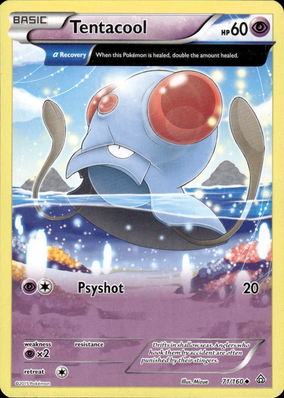 Tentacool 71/160 Uncommon Primal Clash Pokemon Lightly Played