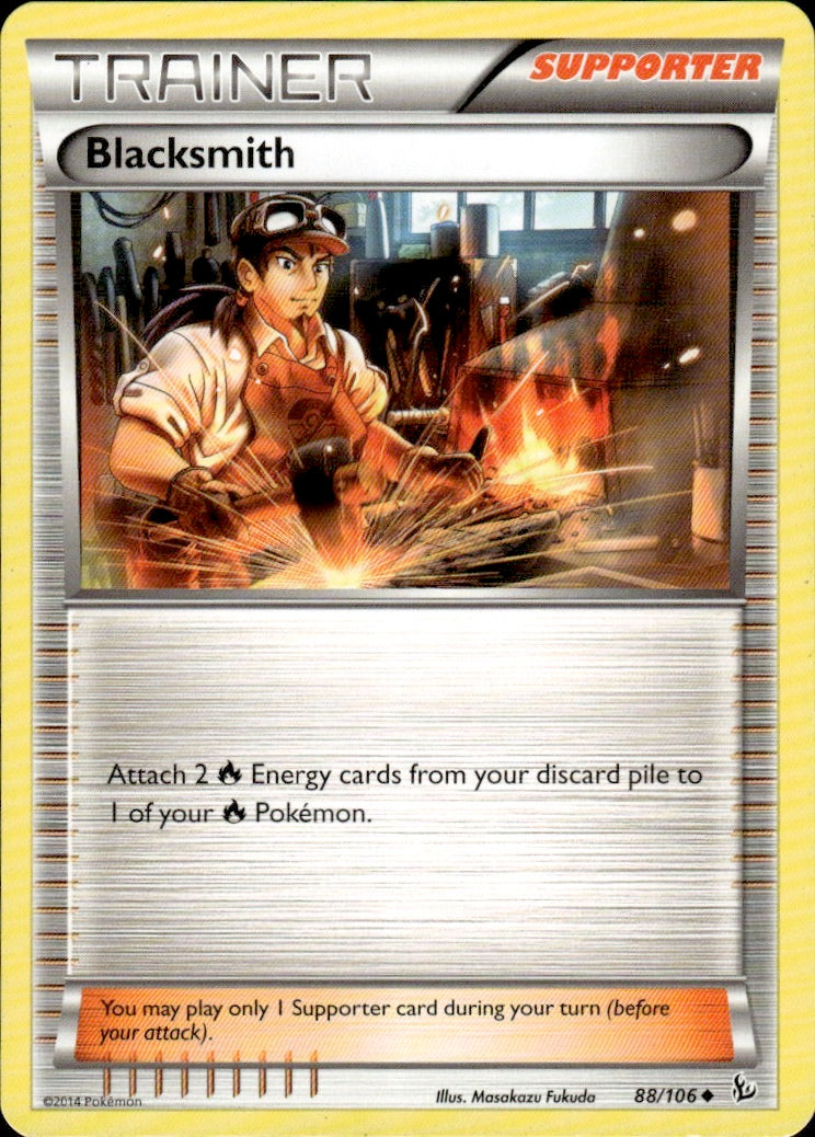 Blacksmith 88/106 Uncommon Flashfire Pokemon Lightly Played