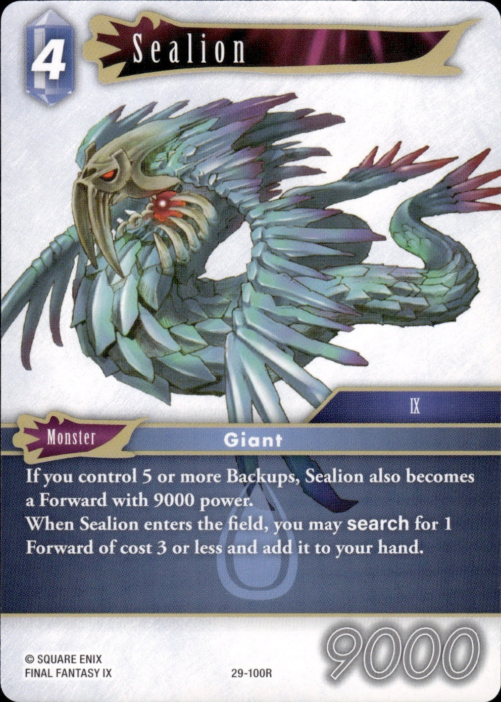 Sealion 29-100R Rare Blissful Eternity Final Fantasy Near Mint