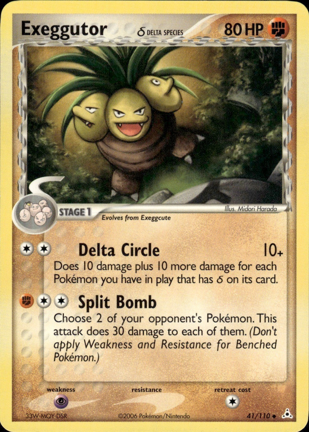 Exeggutor 41/110 Uncommon Holon Phantoms Pokemon Lightly Played