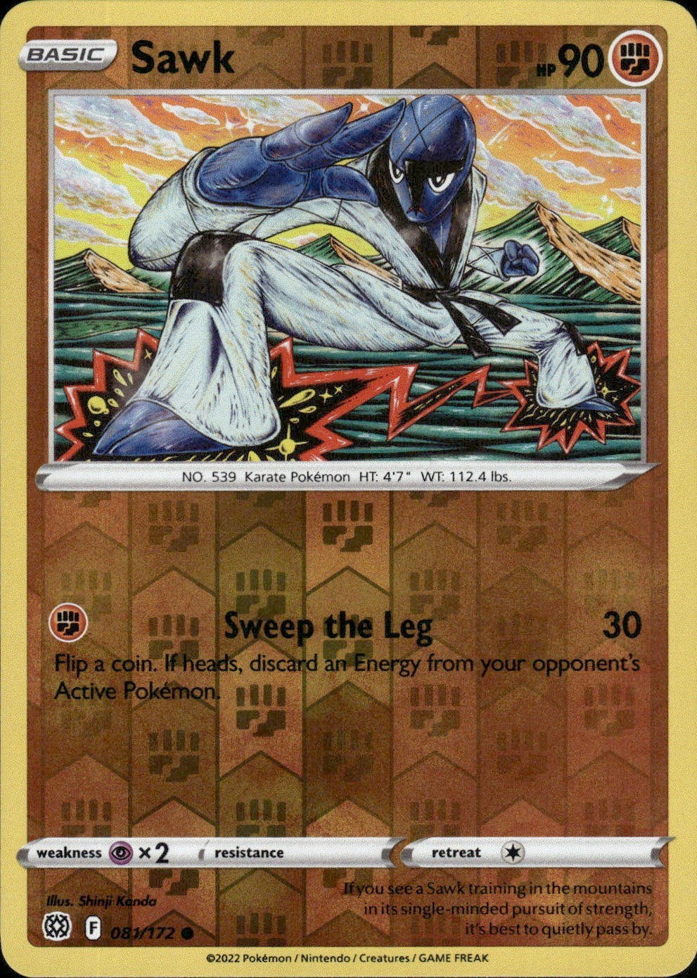 Sawk 081/172 Common Brilliant Stars Pokemon Lightly Played
