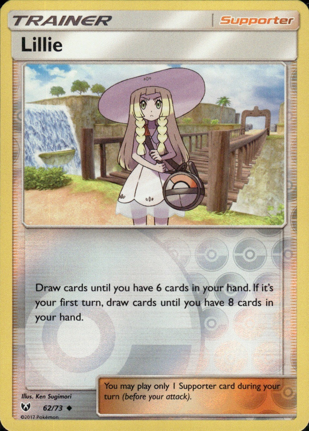 Lillie 62/73 Uncommon Shining Legends Pokemon Reverse Holo Lightly Played