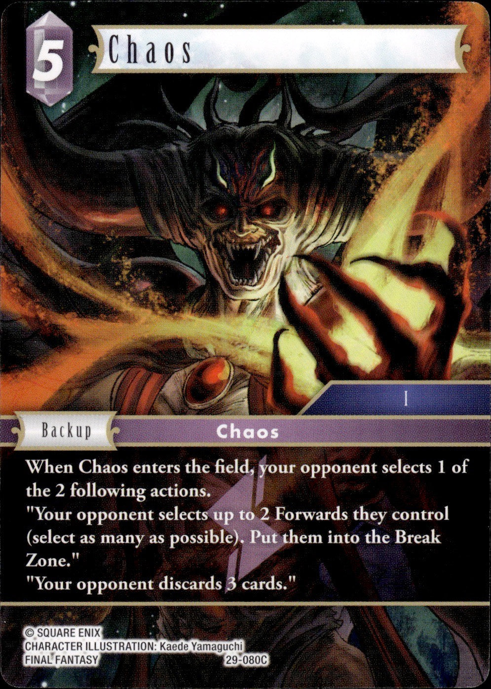Chaos 29-080C Common Blissful Eternity Final Fantasy Near Mint