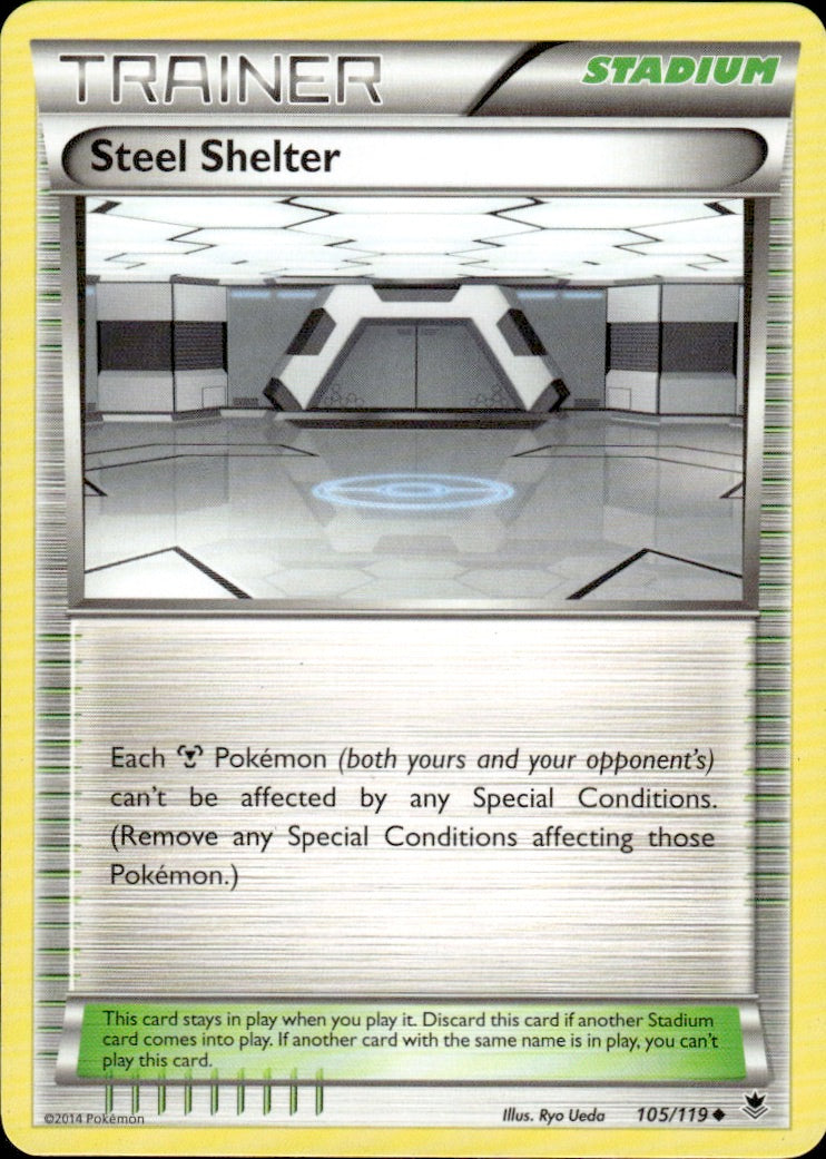 Steel Shelter 105/119 Uncommon Phantom Forces Pokemon Lightly Played