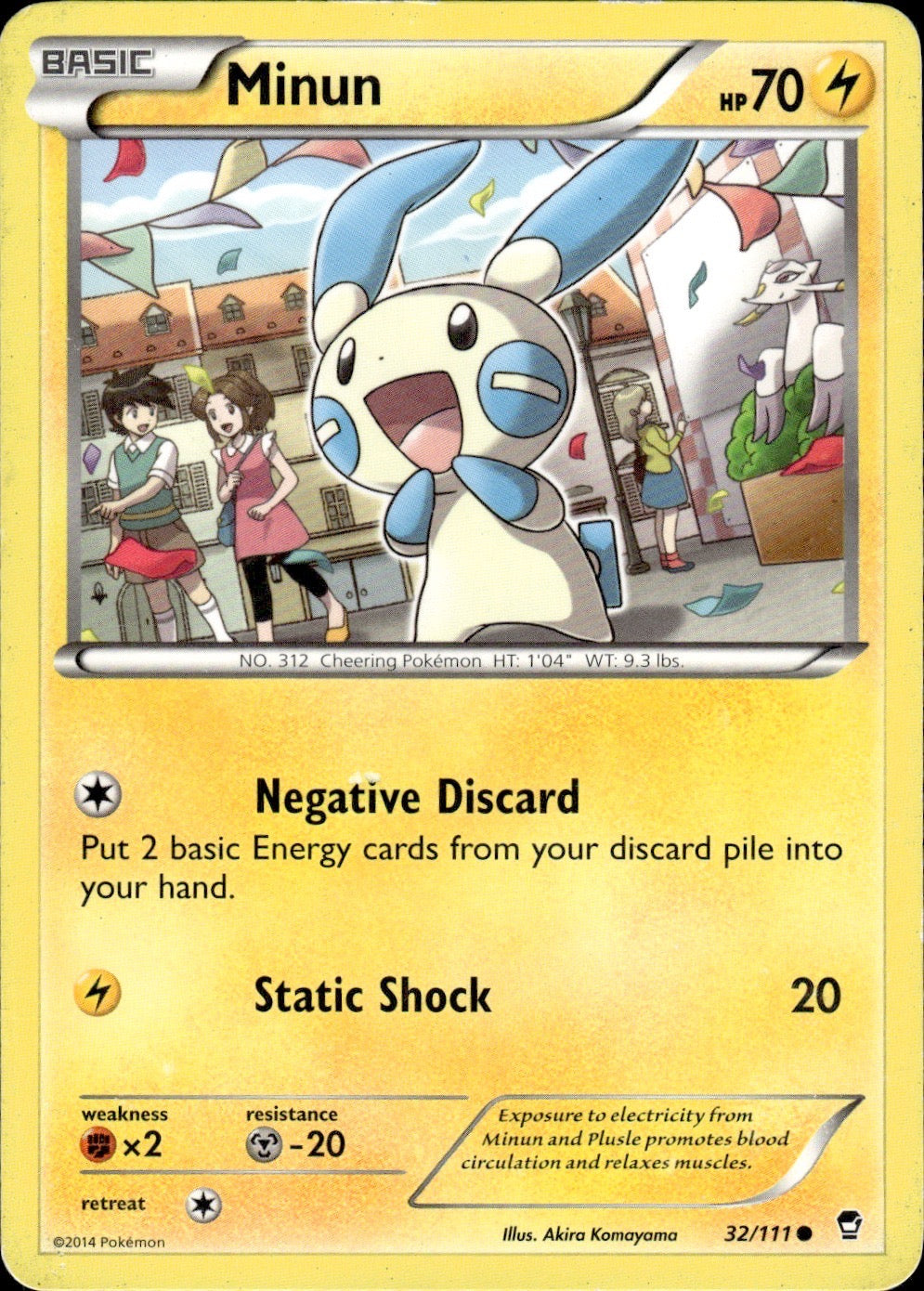 Minun 32/111 Common Furious Fists Pokemon Lightly Played