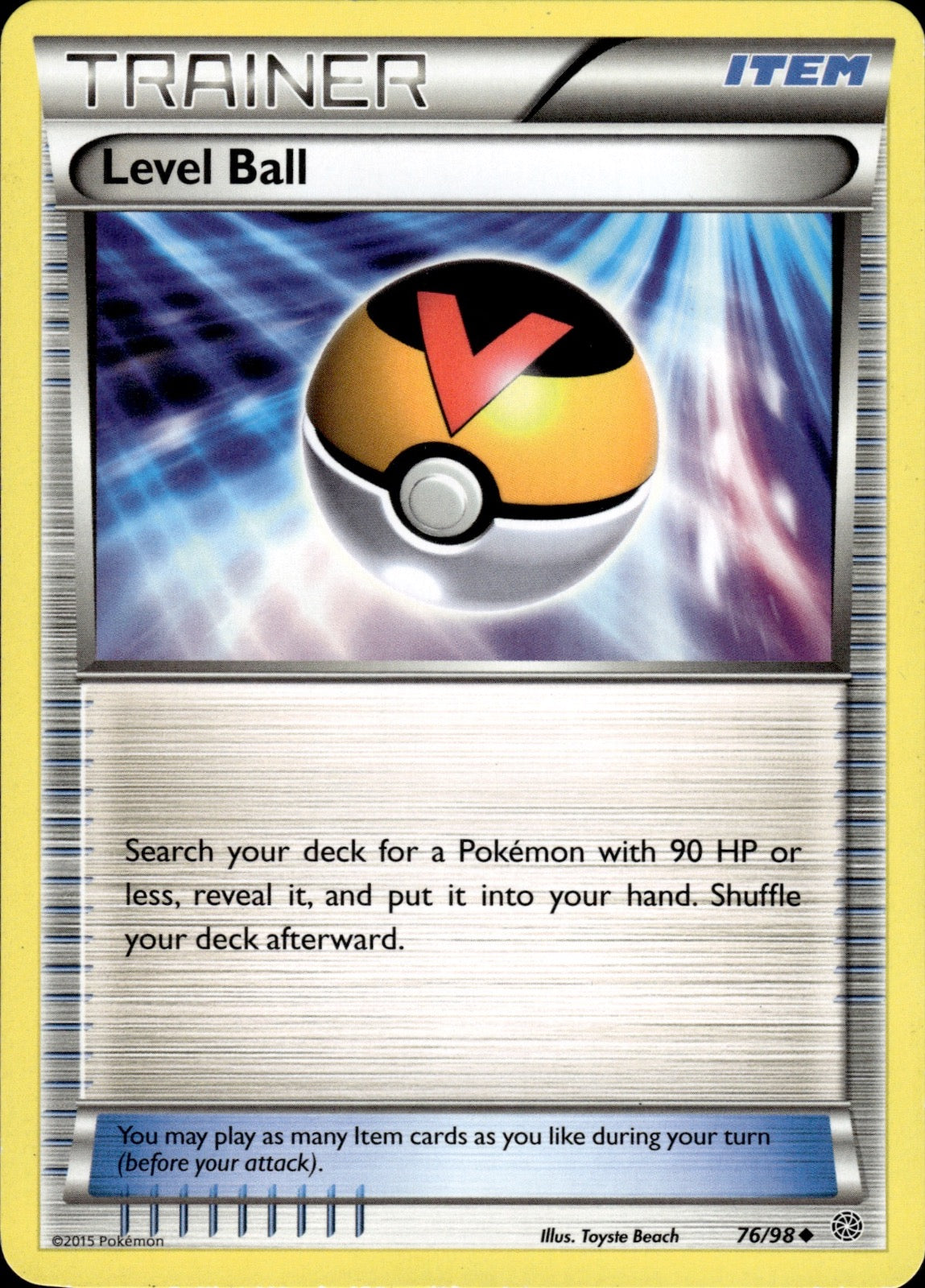 Level Ball 76/98 Uncommon Ancient Origins Pokemon Lightly Played