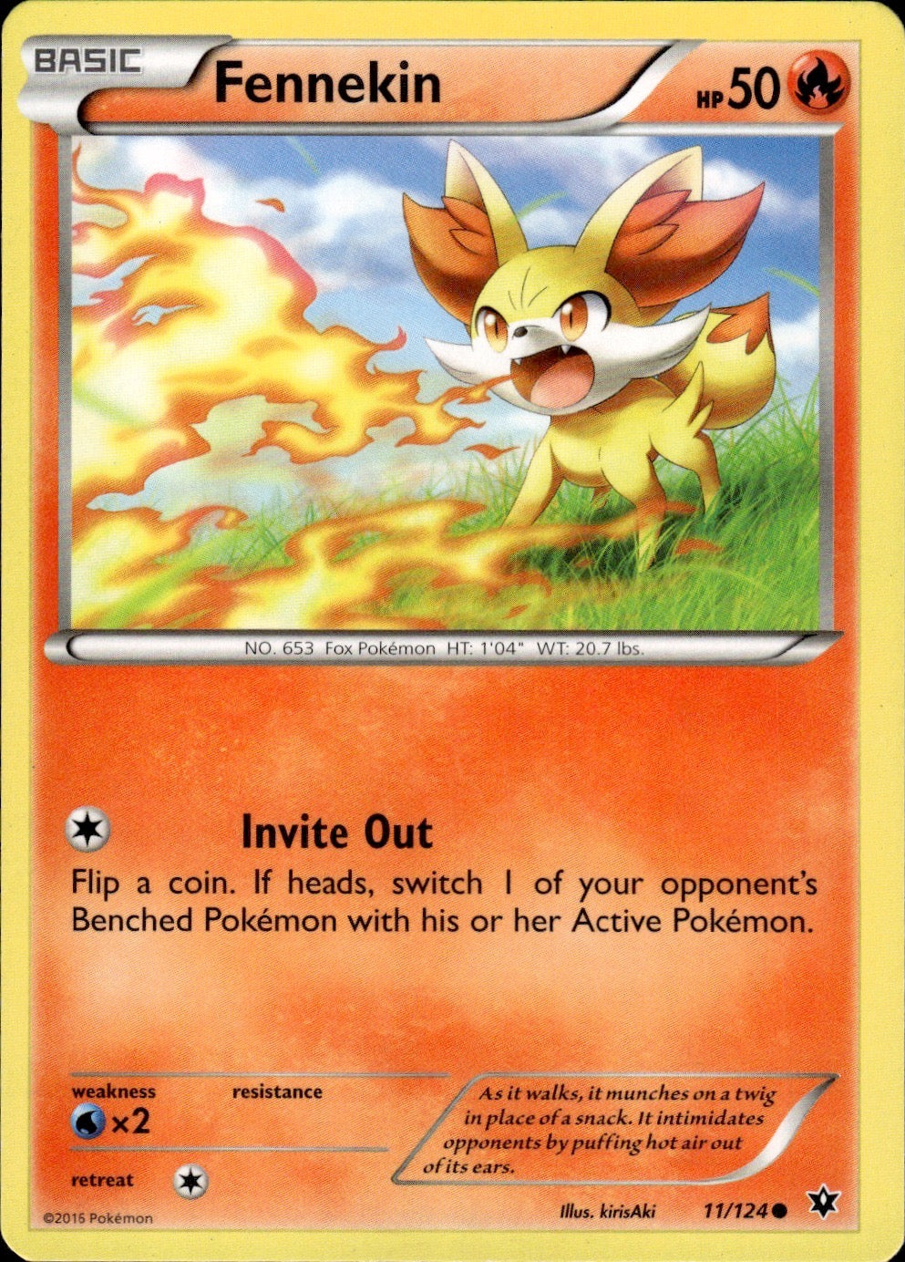 Fennekin 11/124 Common Fates Collide Pokemon Lightly Played