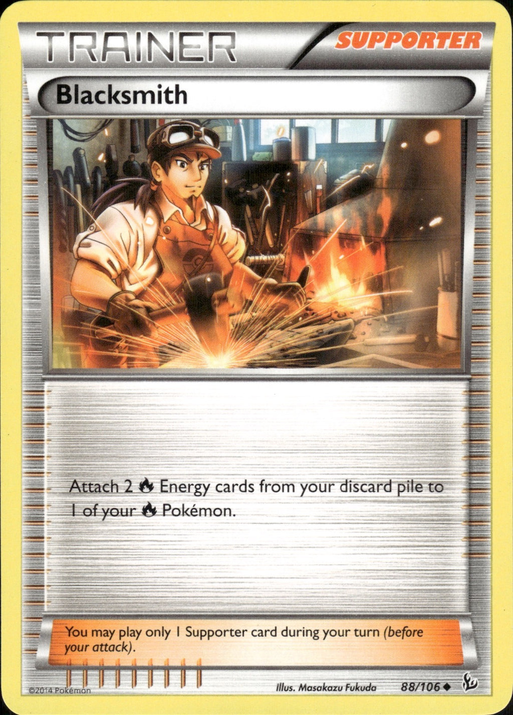 Blacksmith 88/106 Uncommon Flashfire Pokemon Lightly Played