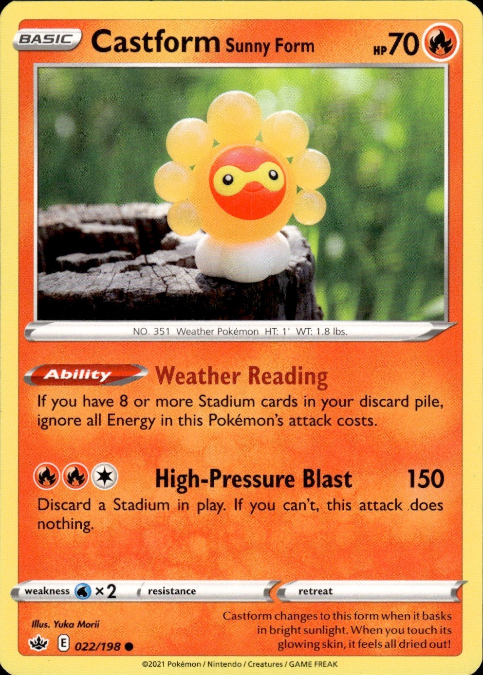 Castform Sunny Form 022/198 Common Chilling Reign Pokemon Lightly Played
