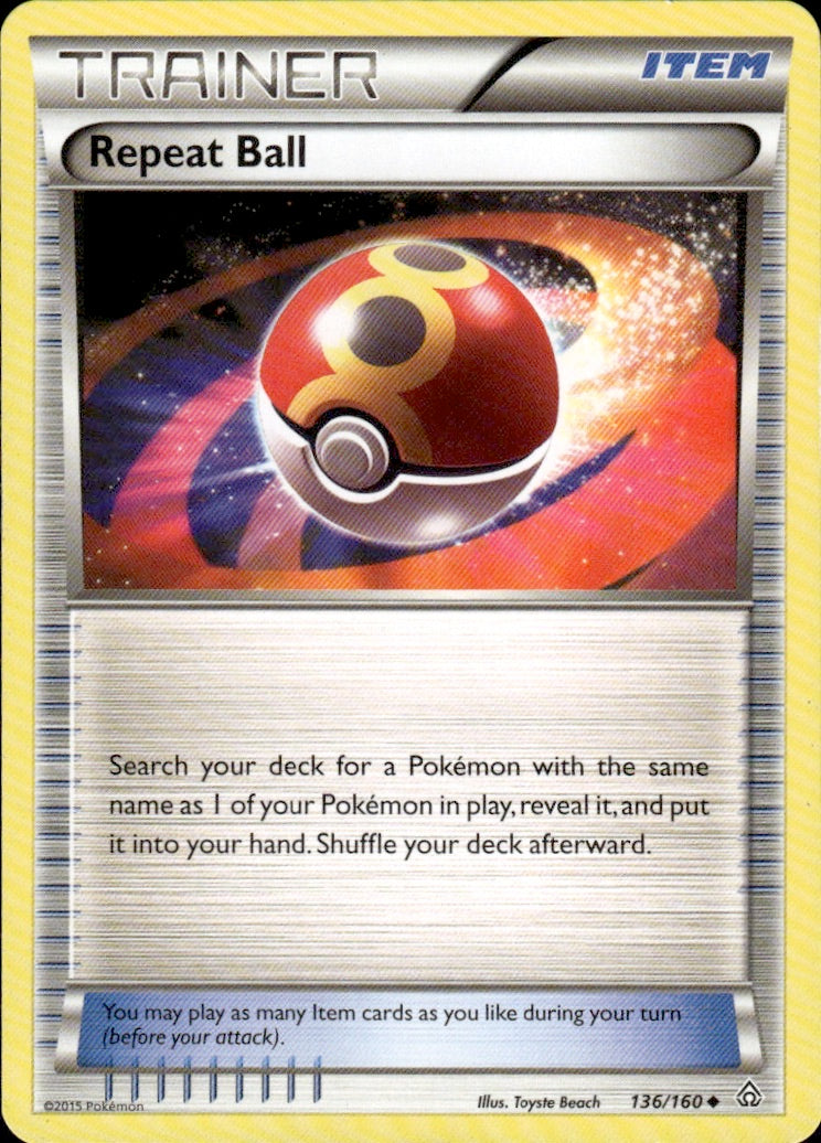 Repeat Ball 136/160 Uncommon Primal Clash Pokemon Lightly Played