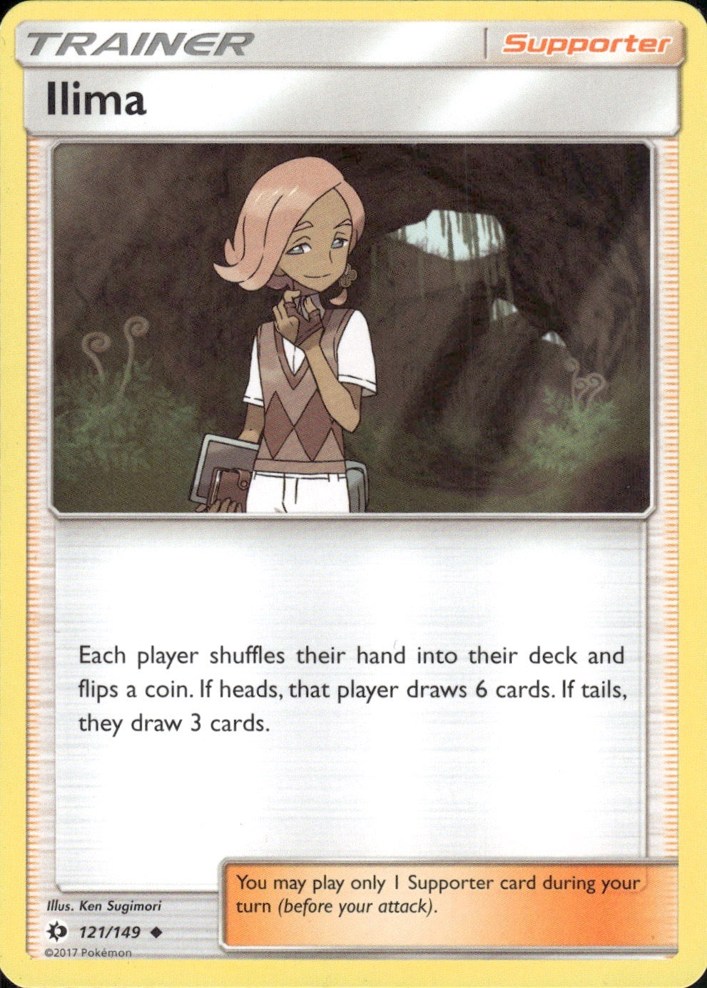 Ilima 121/149 Uncommon SM Base Set Pokemon Lightly Played