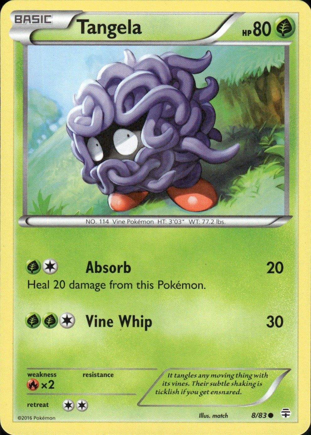 Tangela 8/83 Common Generations Pokemon Lightly Played