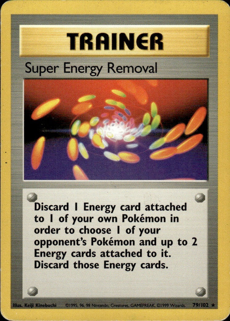 Super Energy Removal 79/102 Rare Base Set Unlimited Pokemon Lightly Played