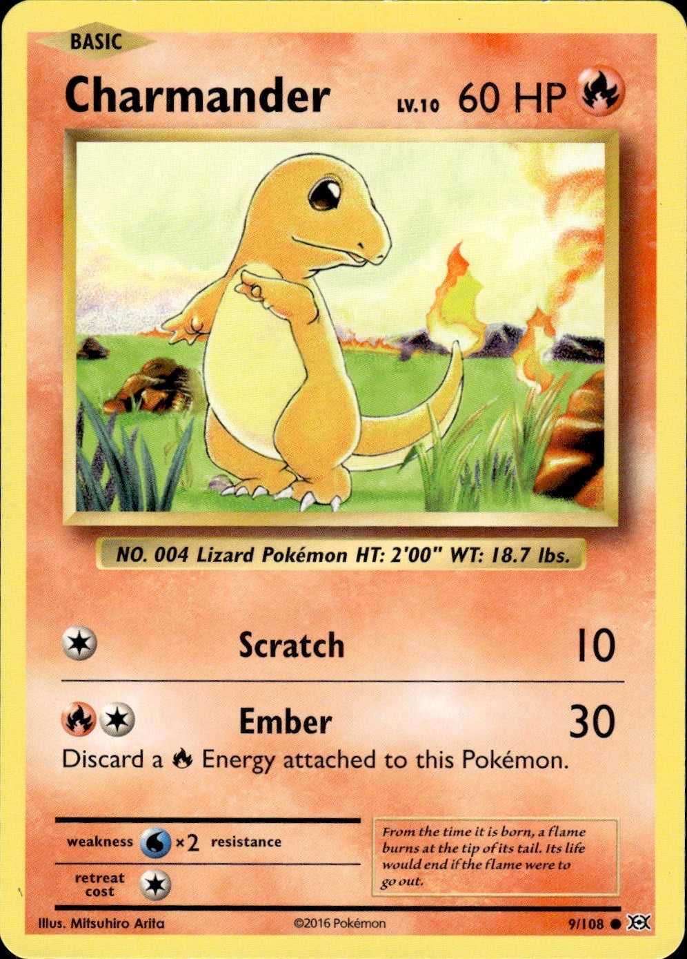 Charmander 9/108 Common Evolutions Pokemon Lightly Played