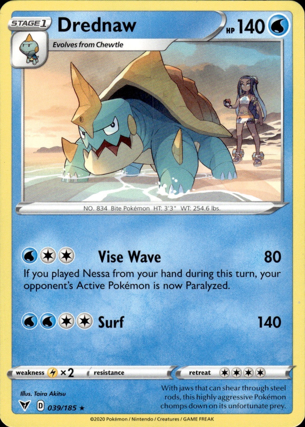 Drednaw 039/185 Rare Vivid Voltage Pokemon Lightly Played