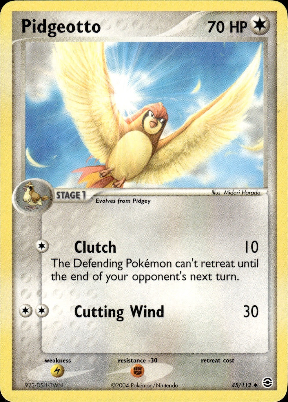 Pidgeotto 45/112 Uncommon FireRed & LeafGreen Pokemon Lightly Played