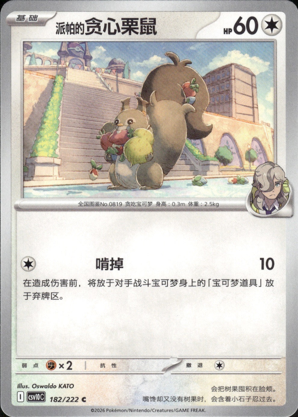 Arven's Skwovet 182 C Chasing Glory Together Pokemon Chinese Near Mint