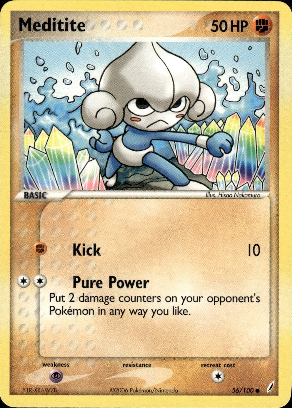 Meditite 56/100 Common Crystal Guardians Pokemon Lightly Played
