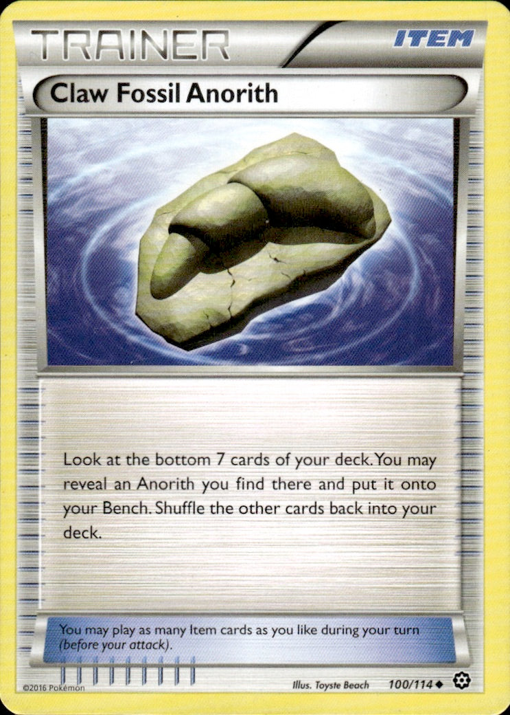 Claw Fossil Anorith 100/114 Uncommon Steam Siege Pokemon Lightly Played