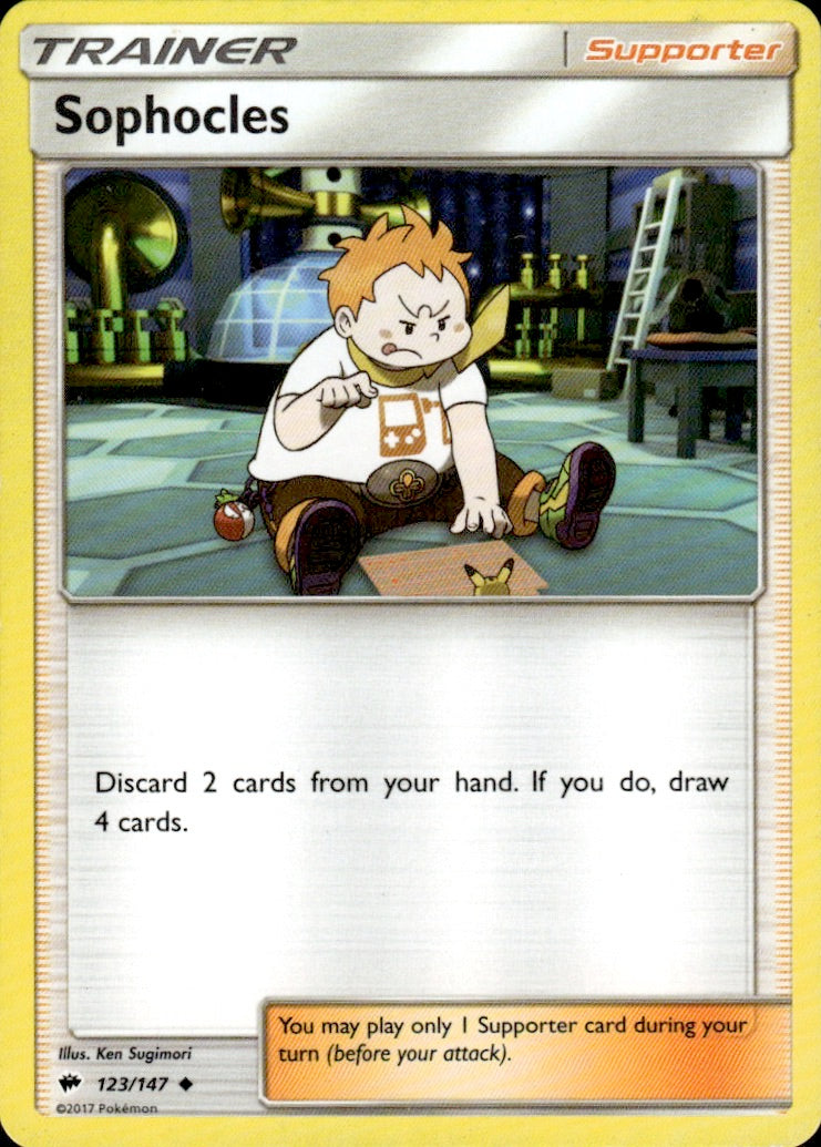 Sophocles 123/147 Uncommon Burning Shadows Pokemon Lightly Played